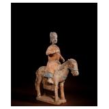 PAINTED POTTERY FIGURINES OF OFFICIALS ON...