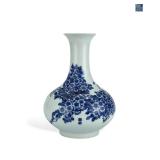 BLUE AND WHITE ENTWINED PEONIES FLOWER-FLOUTED...