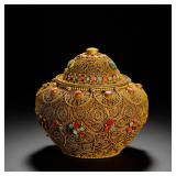 QING DYNASTY GILDED GILDED MULTI-THREADED...