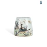 A SMALL PEN HOLDER WITH REED AND WILD GOOSE...