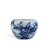 QING DYNASTY BLUE AND WHITE THROUGH-VIEW...
