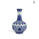 QING DYNASTY TONGZHI BLUE AND WHITE LOTUS...