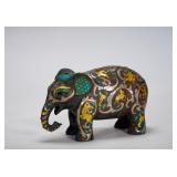 BRONZE STATUE WITH INLAID GOLD AND SILVER AND...