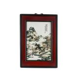 WANG YETING LIGHT CRIMSON LANDSCAPE PORCELAIN...