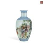 PASTEL PAINTING VASE (XIPING THATCHED COTTAGE)