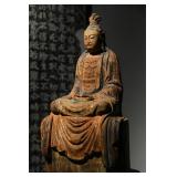 A BODHISATTVA STATUE MADE OF NANMU WOOD FROM...