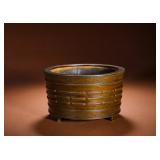 BRONZE EIGHT-TRIGRAM PATTERNED TUBE...