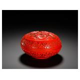 RED LACQUERED ROUND BOX OF THE QING DYNASTY