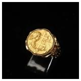 Art Nouveau Period Antique Joan of Arc Gold -...