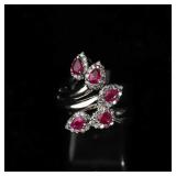Retro - Period Platinum Ruby and Diamond Ring