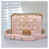 Chanel Le Boy Mini Crossbody Bag, Pink Woven...