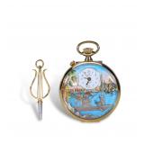 19th Century Swiss Reuge Gold-Filled Enamel...