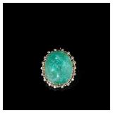 Late Victorian Carved Emerald Cameo, Gold -...