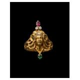 French Art Nouveau Period Portrait Relief Ring...