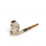 Amber, Sterling - Silver and Meerschaum Pipe