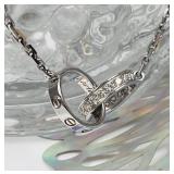 Cartier LOVE Half Diamond Double Ring Necklace...