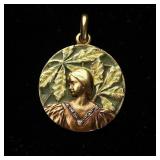 Masriera Plique - a - Jour Enamel 21K Gold Pendant