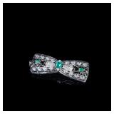 Edwardian - Period Platinum Emerald and Diamond...
