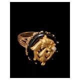 French 20th - Century Art Nouveau 18K Chased -...