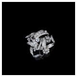 Edwardian - Period Platinum Diamond Foliate -...