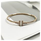 Tiffany & Co. T Wire Bangle Bracelet, 18K Gold,...