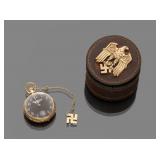 1930s-1940s WWII German Nazi 18K Gold Pocket Watch