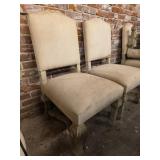 (2) Vintage Wood Upholstered Chairs