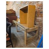 Wood Shelf and Ice Melt on Rustic Stand