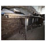Stainless-steel 3 compartment Sink W/ Contents