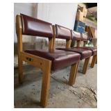 Set Of 4 Wooden  Church Chairs