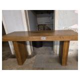 Wooden Console Table with Decorative Cut-Out Leg