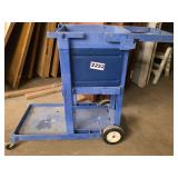 Blue Plastic Janitorial Rolling Cart