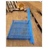 Central 3 Tier Blue Metal Wire Shelving