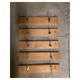 Set of 5 Wood Wall-Mounted Coat Racks