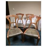 Set of 4 Biedermeier Style Wooden Side Chairs
