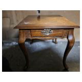 Vintage Traditional Wood End Table with Drawer