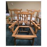Set of Four Wooden Armchair Frames (Missing Seats)