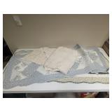 Quilted Table Runners and Crocheted Lace Textile
