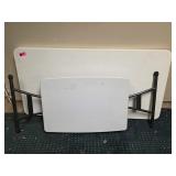Set of Two White Plastic Rectangular Folding Table
