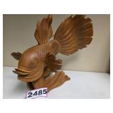 Carved Wooden Ornamental Fish Sculpture