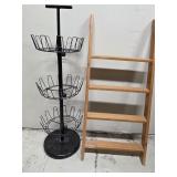 Metal 3-Tier Shoe Rack and Wood Display