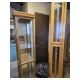 Pair of Tall Wooden and Glass Display Cabinets