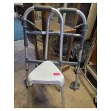 Two-Wheeled Folding Mobility Walker with Stool