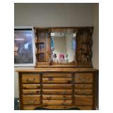 Rustic Pine-Finish Wood Dresser