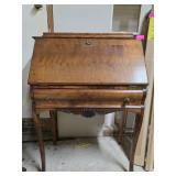 Antique Style Wood Drop-Front Secretary Desk
