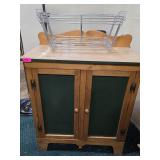 Rustic Wooden Cabinet with Metal Wire Storage