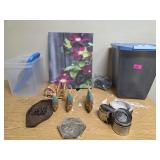 Lot W/ Storage Bin, Knick Knacks, and More!