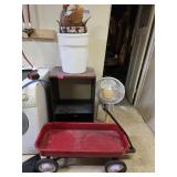 Assorted Lot W/ 2-Tier Shelf, Red Wagon, & More!