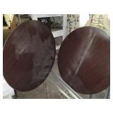 Set of (2) Round Dark Brown Wood Grain Table Tops
