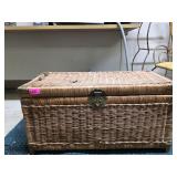 Wicker Storage Trunk with Women's Shoes